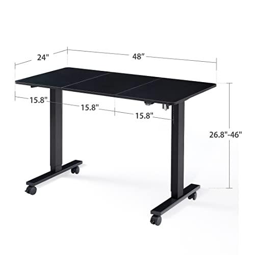 【並行輸入品】Utureal 電動スタンディングデスク 高さ調節可能 48 x 24インチ シットスタンドデスク ホームオフィス用 回転スタンド_4