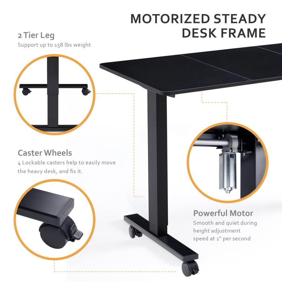 【並行輸入品】Utureal 電動スタンディングデスク 高さ調節可能 48 x 24インチ シットスタンドデスク ホームオフィス用 回転スタンド_9