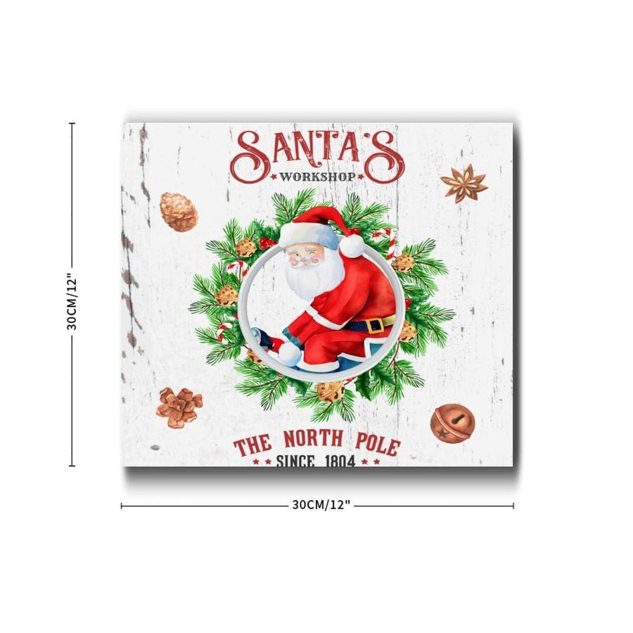 Personalized Wooden Signs Santa Claus Xmas Wreath Custom Sign 12 並行輸入品｜import-tabaido｜04