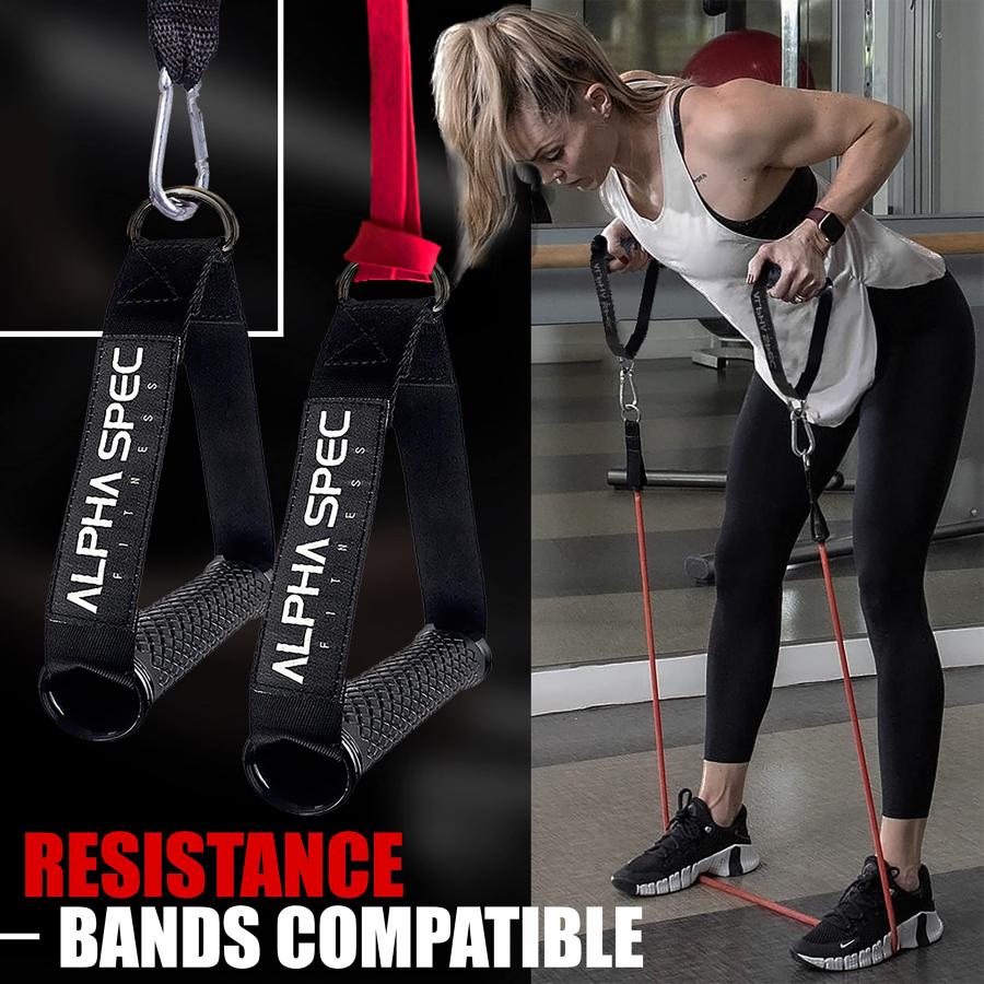 【並行輸入品】ALPHASPEC ハンドルケーブルアタッチメント ALPHASPEC Workout Handles (Set of 2), Rの画像