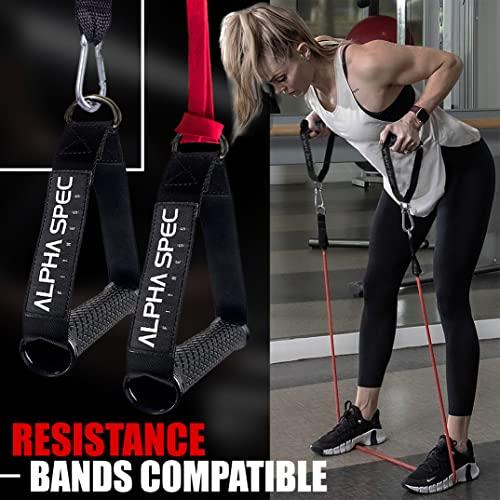 【並行輸入品】ALPHASPEC ハンドルケーブルアタッチメント ALPHASPEC Workout Handles (Set of 2), Rの画像
