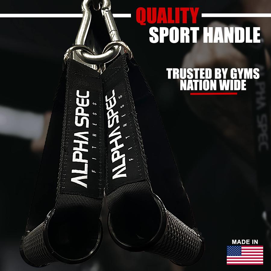 【並行輸入品】ALPHASPEC ハンドルケーブルアタッチメント ALPHASPEC Workout Handles (Set of 2), Rの画像