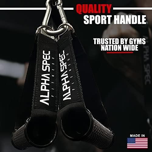 【並行輸入品】ALPHASPEC ハンドルケーブルアタッチメント ALPHASPEC Workout Handles (Set of 2), Rの画像