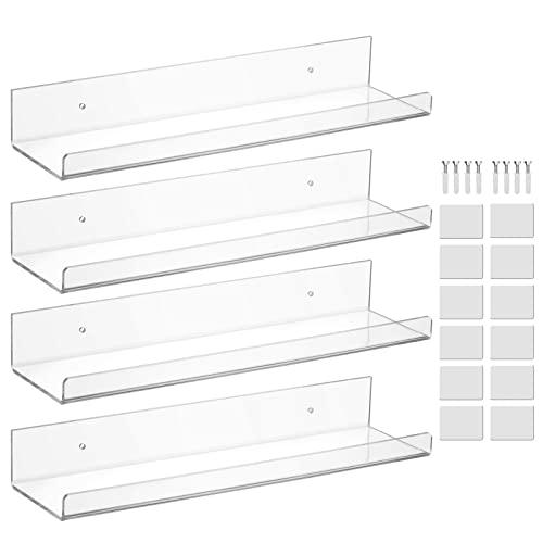 【並行輸入品】LUOBAO Acrylic 15\" Invisible Floating Wall Ledge Display Shelvesの画像