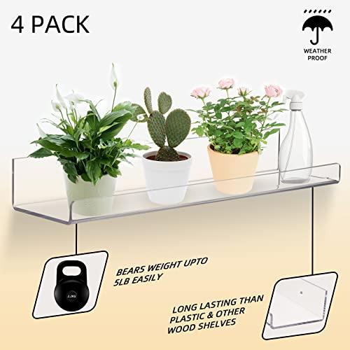 【並行輸入品】LUOBAO Acrylic 15\" Invisible Floating Wall Ledge Display Shelvesの画像