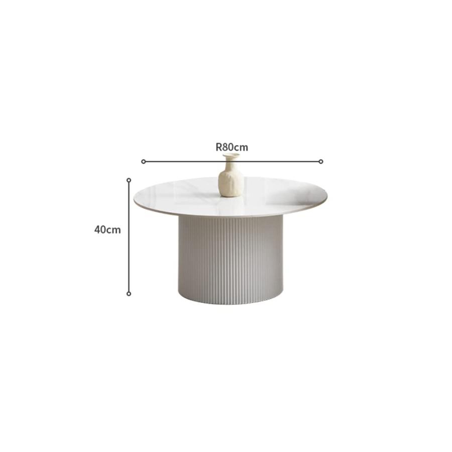 【並行輸入品】LITFAD Slate Round Coffee Table Pedestal Cocktail Table Modern L_6