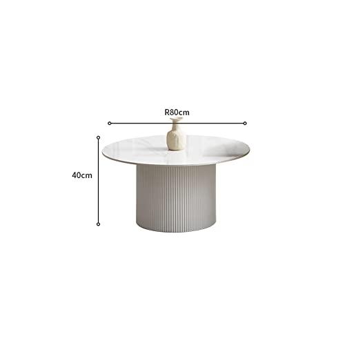 【並行輸入品】LITFAD Slate Round Coffee Table Pedestal Cocktail Table Modern L_7