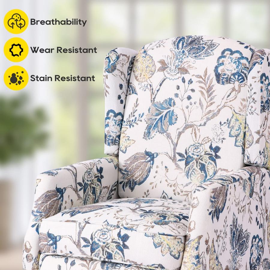 並行輸入品】Consofa 布張りウィングバックリクライニングチェア、伝統