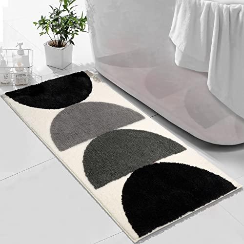 【並行輸入品】RORA Boho バスルームランナーラグ 24x48 ロングバスルームラグ 大きなラグランナー 洗濯可能 バスルーム用 滑り止め