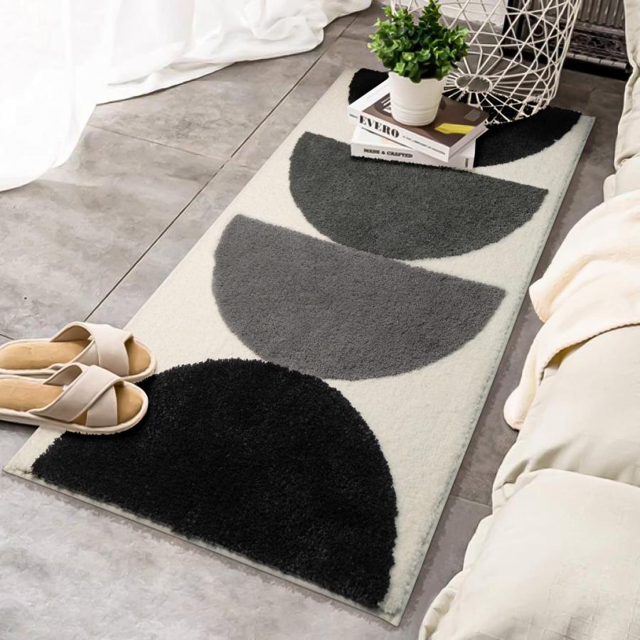 【並行輸入品】RORA Boho バスルームランナーラグ 24x48 ロングバスルームラグ 大きなラグランナー 洗濯可能 バスルーム用 滑り止め