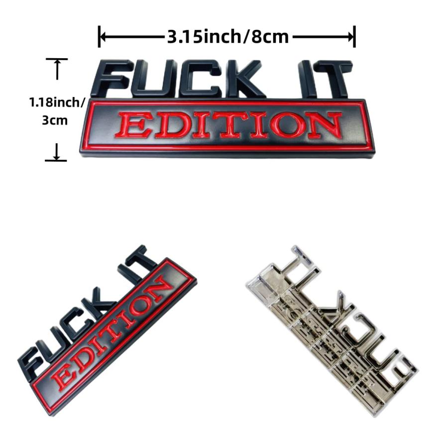 【並行輸入品】EVIISO 2 Pcs Fuck IT Edition Emblem，Fuck IT car Version Badges L_9