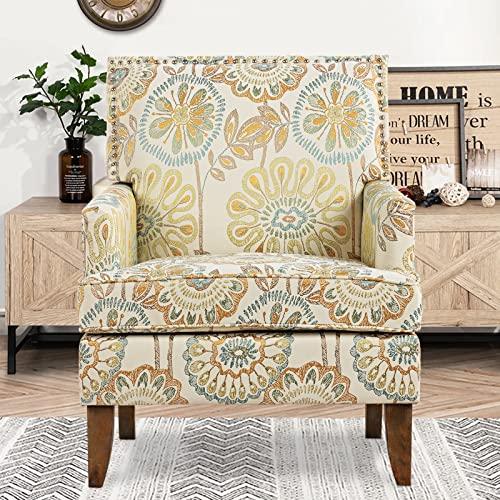 並行輸入品】NITYASUNDARA Floral Fabric Accent Chairs Upholstered