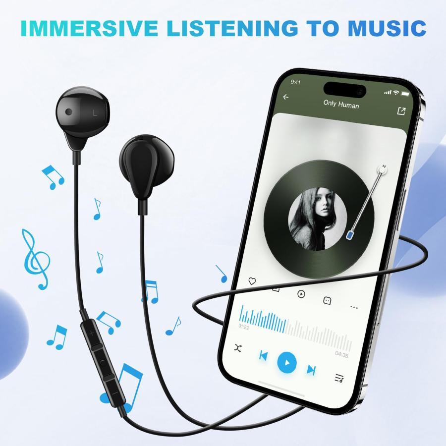 XNMOA Earbuds Wired Headphones with Microphone,in Ear Stereo Noi 並行輸入品｜import-tabaido｜07