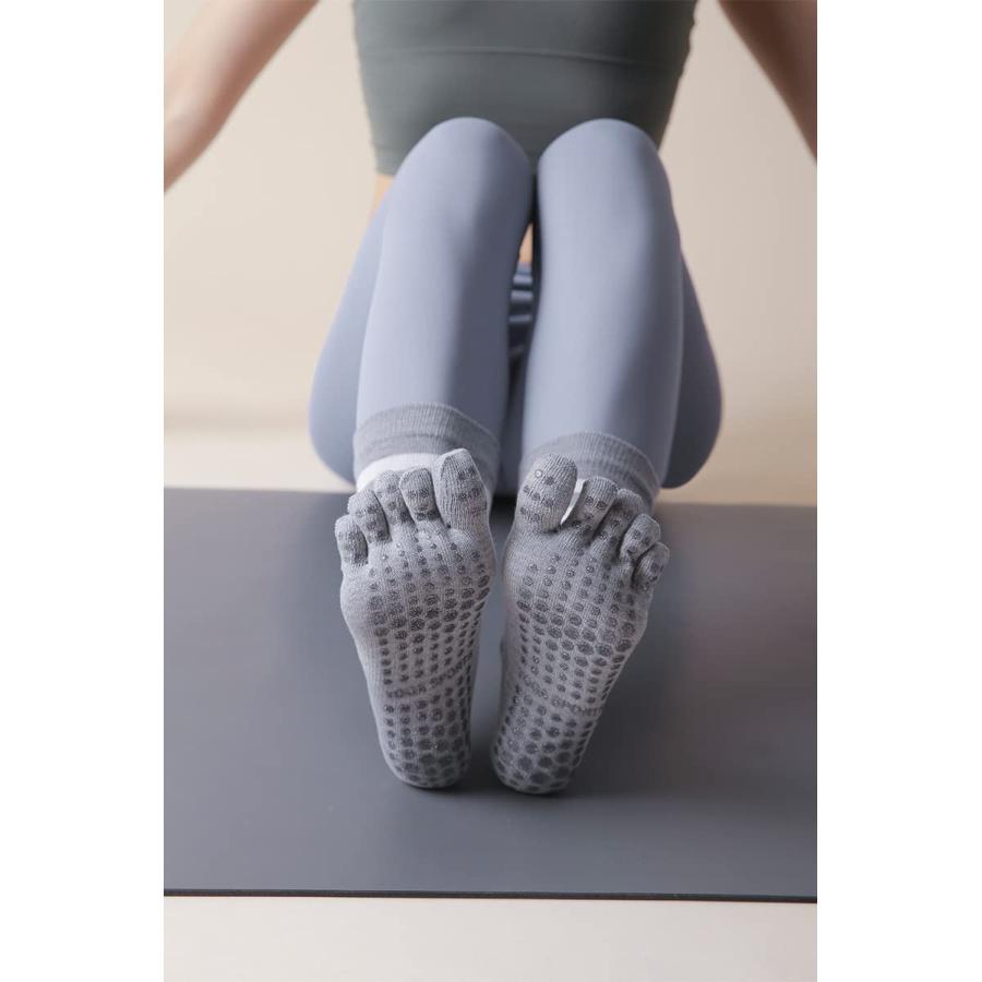 【並行輸入品】Homrap Non Slip Yoga Toe Socks for Women，Grip Socks for Pilates，