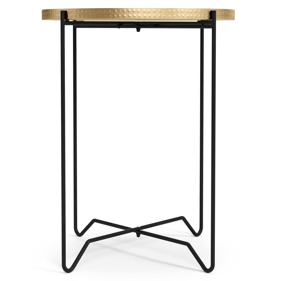 Layton ラウンドメタルサイドエンドテーブル 19インチ ティール SIMPLIHOME Layton  【CHABUDAI】 並行輸入品