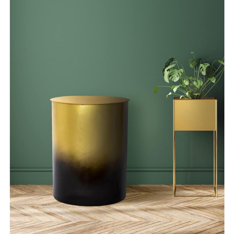 【並行輸入品】Trade AM Zeus 02886 End Table, 18\" Diameter x 20\"" H, Gold/Black"_3