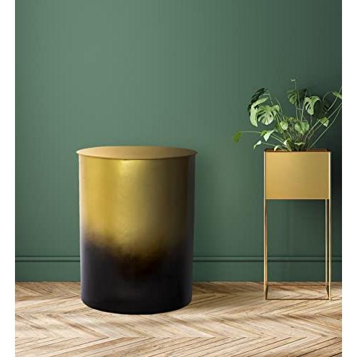 【並行輸入品】Trade AM Zeus 02886 End Table, 18\" Diameter x 20\"" H, Gold/Black"_4