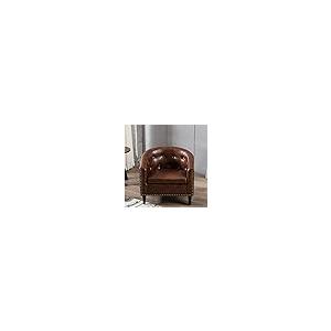 ブランド登録なし - 【並行輸入品】Barrel Chair Accent Armchair Living Room Chair, Modern PU Leathe