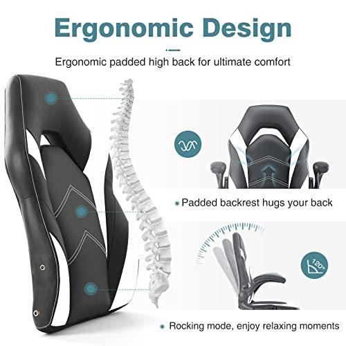 【並行輸入品】オフィスチェア 人間工学に基づいたゲーミングエグゼクティブデスクチェア 跳ね上げ式アームレストとランバーサポート付き 調節可能_7