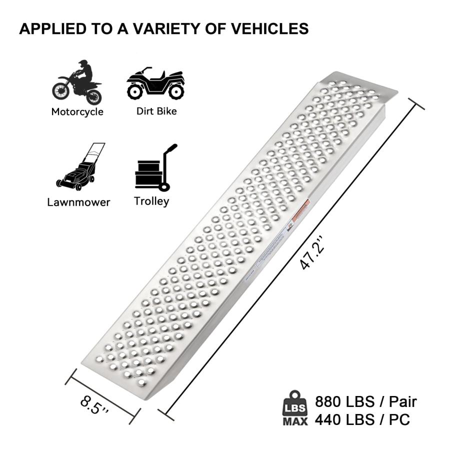芝刈り機用スロープ 長さ47インチ x 幅8.5インチ FACHNUO TOOL アルミ製ローディングランプ オートバイ 除雪機  並行輸入品｜import-tabaido｜04