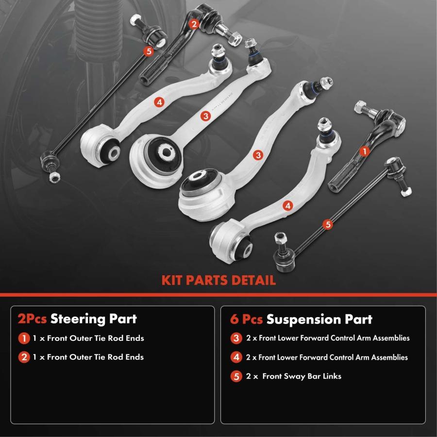【並行輸入品】A Premium Set of 8, Front Lower Forward & Rearward Control Arm,の画像