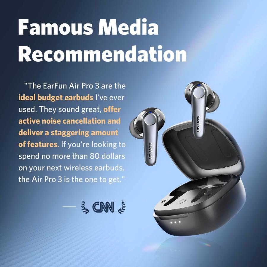 EarFun Air Pro 3 Noise Cancelling Earbuds, Qualcomm〓 aptX〓 Adapt 並行輸入品｜import-tabaido｜04