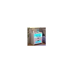 【並行輸入品】HNEBC RGB Nightstand with Wireless Charging Station & USB Ports，