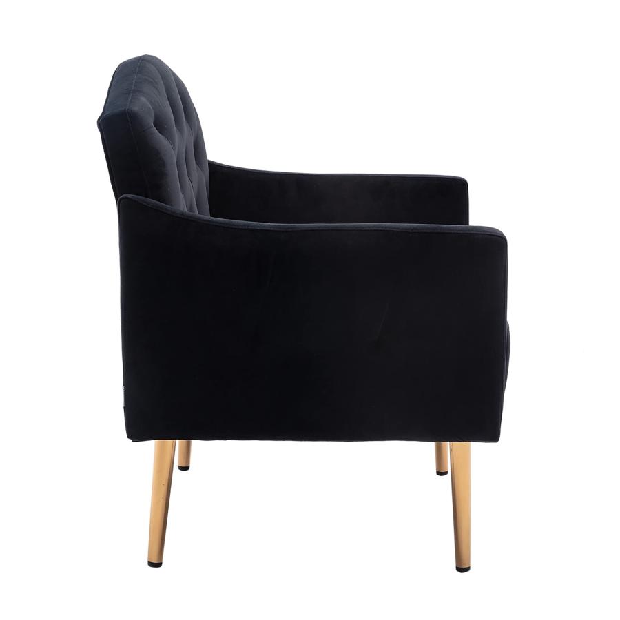 【並行輸入品】HomSof Black Velvet Accent Chair Desk Armchair Leisure Single So_9