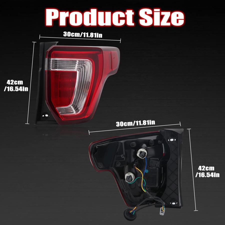 【並行輸入品】MZORANGE テールライト リアブレーキランプ Ford Explorer 2016 2017 2018 2019用 (右助手の画像