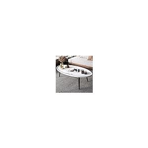 ANS_HOME ホワイト 楕円形 コーヒーテーブル 木製 素朴なコーヒーテーブル ミッドセンチュリー モダン 楕円形 ソファテー 並行輸入品｜import-tabaido｜03
