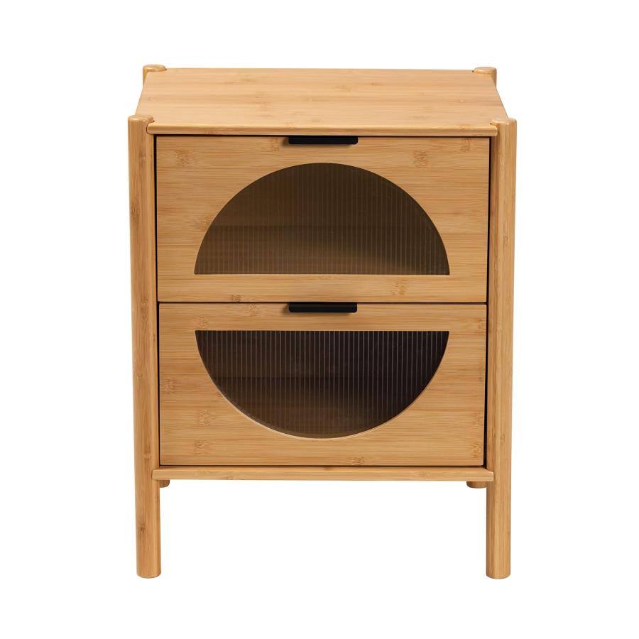 【並行輸入品】Baxton Studio Naresh End Table, 2 Drawer, Natural Brown_6