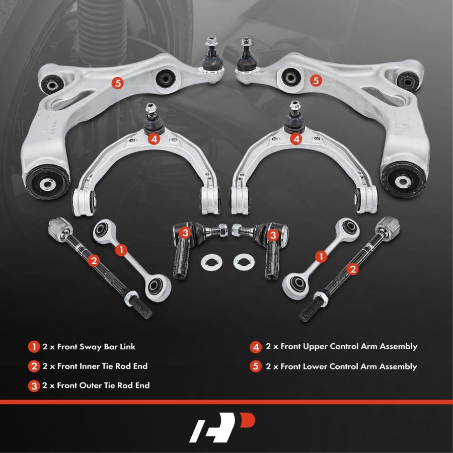 【並行輸入品】A Premium Set of 10, Front Upper & Lower Control Arm, Sway Bar Lの画像