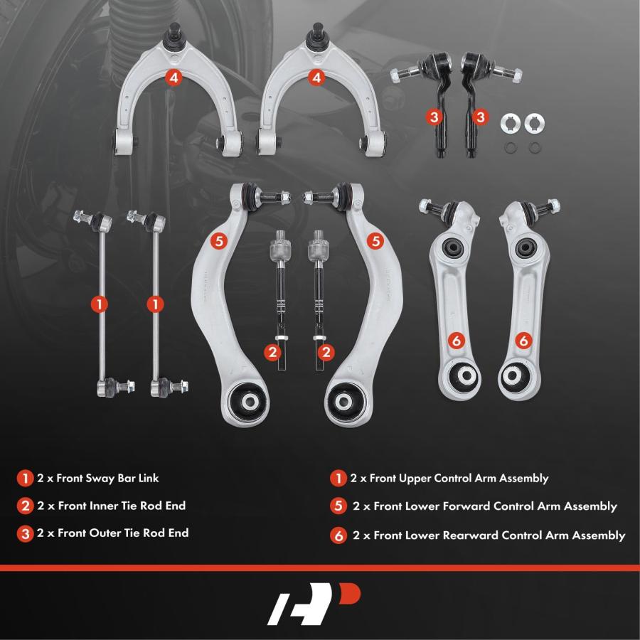 【並行輸入品】A Premium Set of 12, Front Lower Forward Rearward & Upper Controの画像