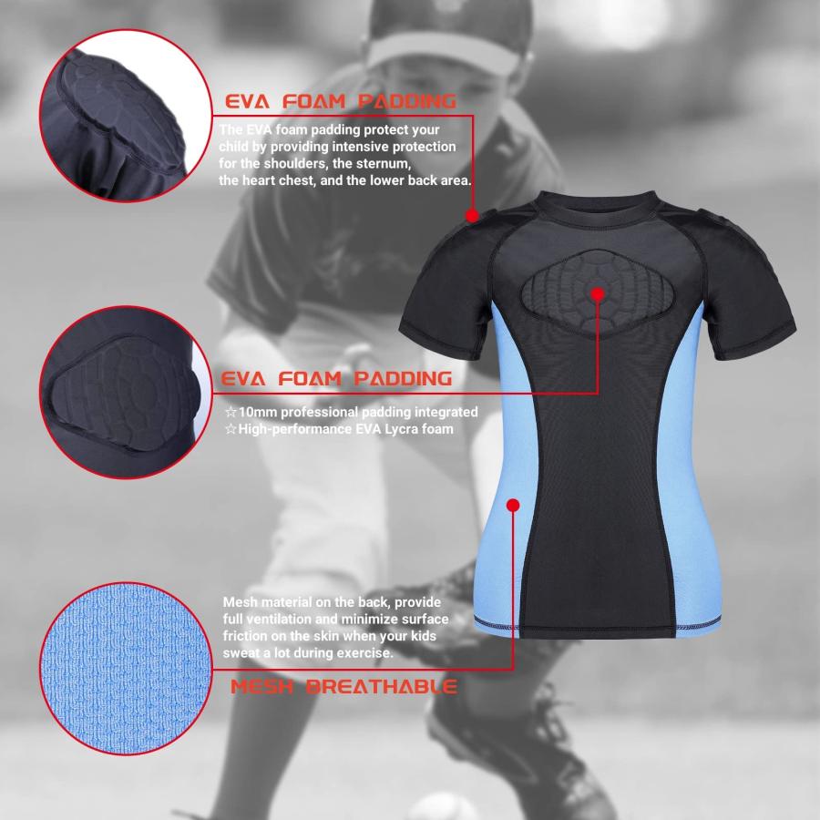 【並行輸入品】TIAXU TIAXU Youth Padded Protective Shirt for Football Baseballの画像