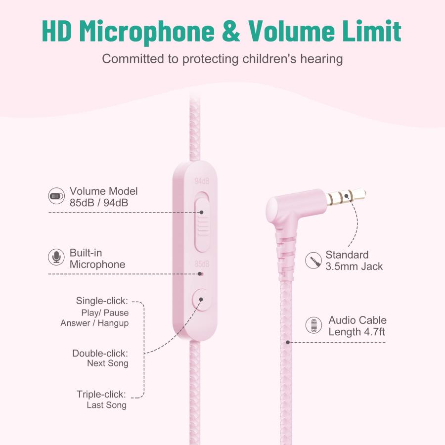 rockpapa (ロックパパ) Share 1 キッズヘッドフォン 有線 マイク&共有ポート付き 85dB/94dB 音量制限  並行輸入品｜import-tabaido｜07