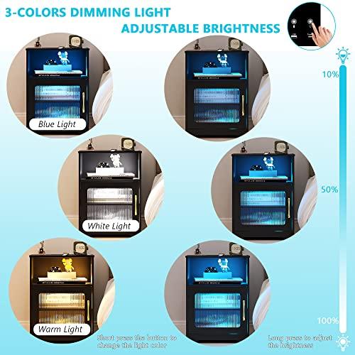 【並行輸入品】HNEBC Auto LED Nightstand with Charging Station, Smart Night Sta_7