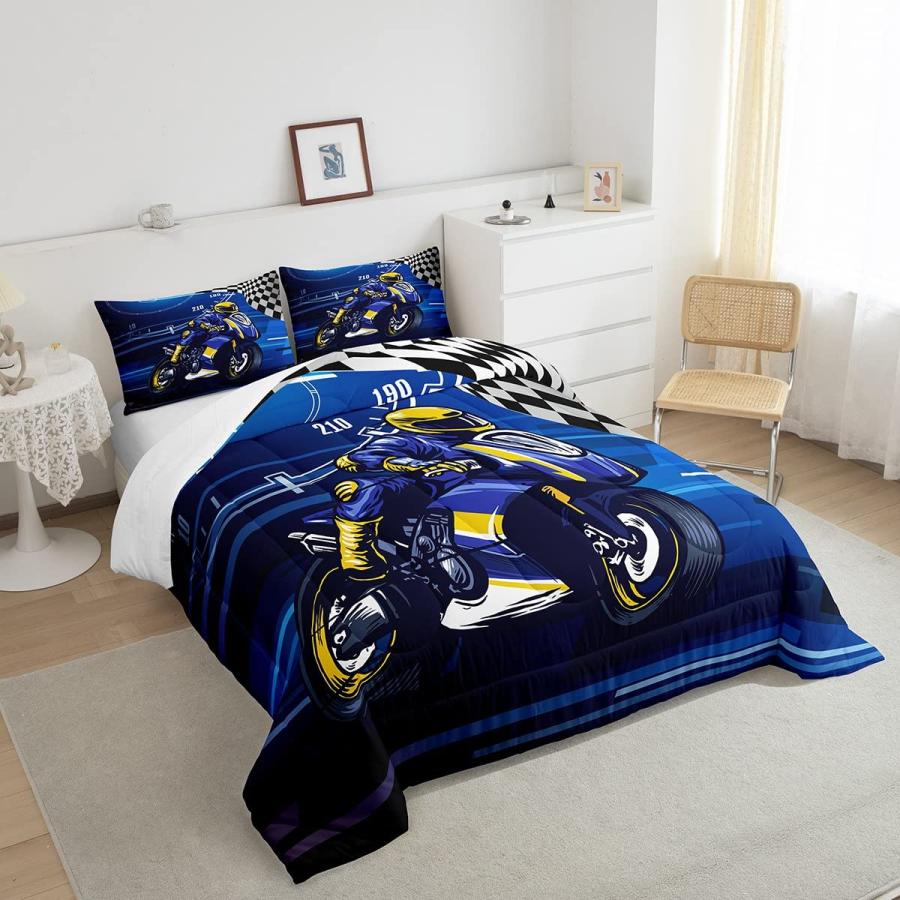 直販入荷 Feelyou Dirt Bike Comforter Set for Girls Boys Extreme Sports Co 並行輸入品