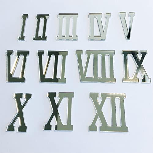 【並行輸入品】Phocaea ミニローマミラーアクリル数字 12個セット 壁掛け時計DIY用 (ミラーシルバー) Phocaea Set of_1
