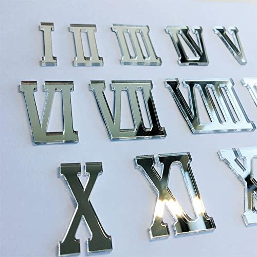 【並行輸入品】Phocaea ミニローマミラーアクリル数字 12個セット 壁掛け時計DIY用 (ミラーシルバー) Phocaea Set of_4