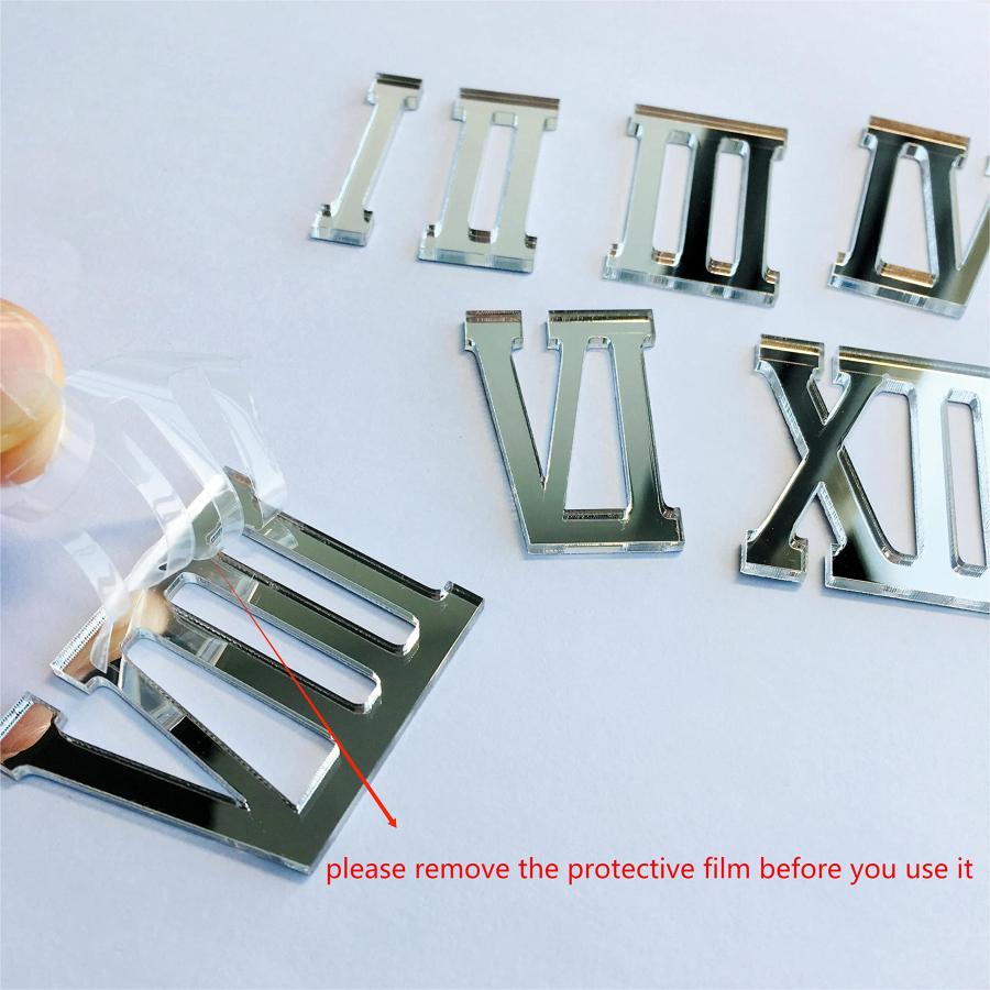 【並行輸入品】Phocaea ミニローマミラーアクリル数字 12個セット 壁掛け時計DIY用 (ミラーシルバー) Phocaea Set of_9