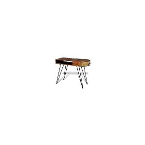 【並行輸入品】YUHI HQYD Reclaimed Solid Wood Desk with Iron Pin Legs,Office De_5