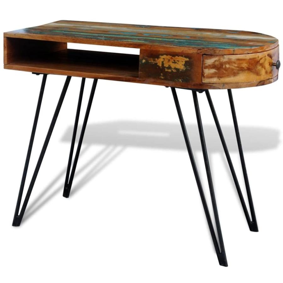 【並行輸入品】YUHI HQYD Reclaimed Solid Wood Desk with Iron Pin Legs,Office De_9