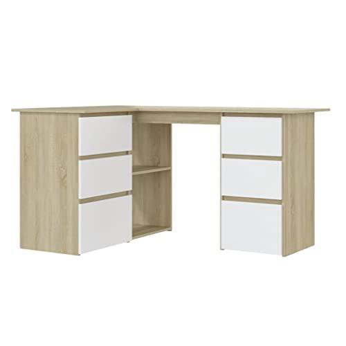 【並行輸入品】YUHI HQYD Corner Desk,Modern Desk,Computer Desk,Office Desk with_4