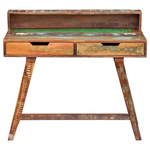 【並行輸入品】Desk,Writing Desk with Drawers,Studio Desk,Simple Desk,Desk with_4