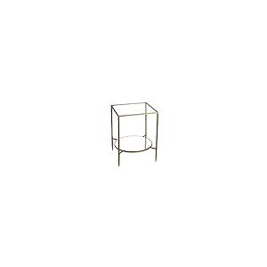 【並行輸入品】Cortesi Home Johan Glass End Table with Mirror Shelf, Gold_2