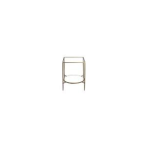 【並行輸入品】Cortesi Home Johan Glass End Table with Mirror Shelf, Gold_5