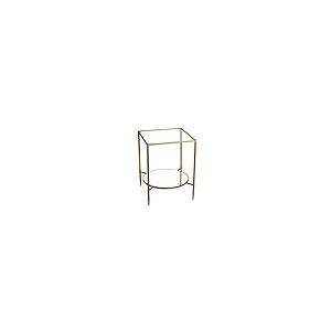 【並行輸入品】Cortesi Home Johan Glass End Table with Mirror Shelf, Gold_8