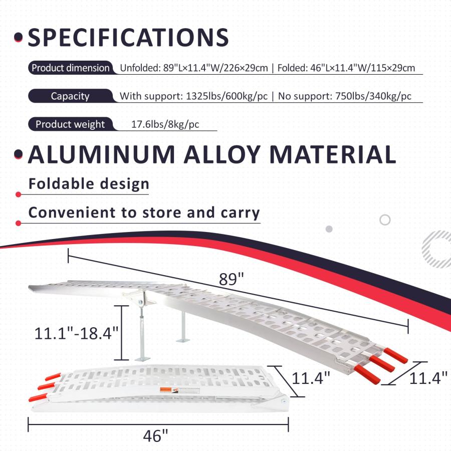 【並行輸入品】PENSUN ロードランプ サポート脚付き 7.5フィート アルミニウム 折りたたみ式 ATVランプ 最大荷重2200ポンド パワ_3
