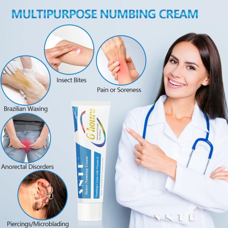 Painless Tattoo Numbing Cream  Lasts 6-8 Hours Maximum Strength Numbing Cream Tattoo  Best Tattoo Numbing Cream  Multipurpose Numbing Cream for Wax