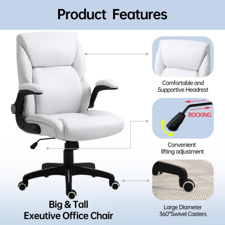 【並行輸入品】Leather Executive Office Chair Ergonomic High Back PU Home Comp_3